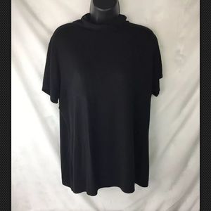 Cato Women's XL Turtleneck Short Sleeve Black